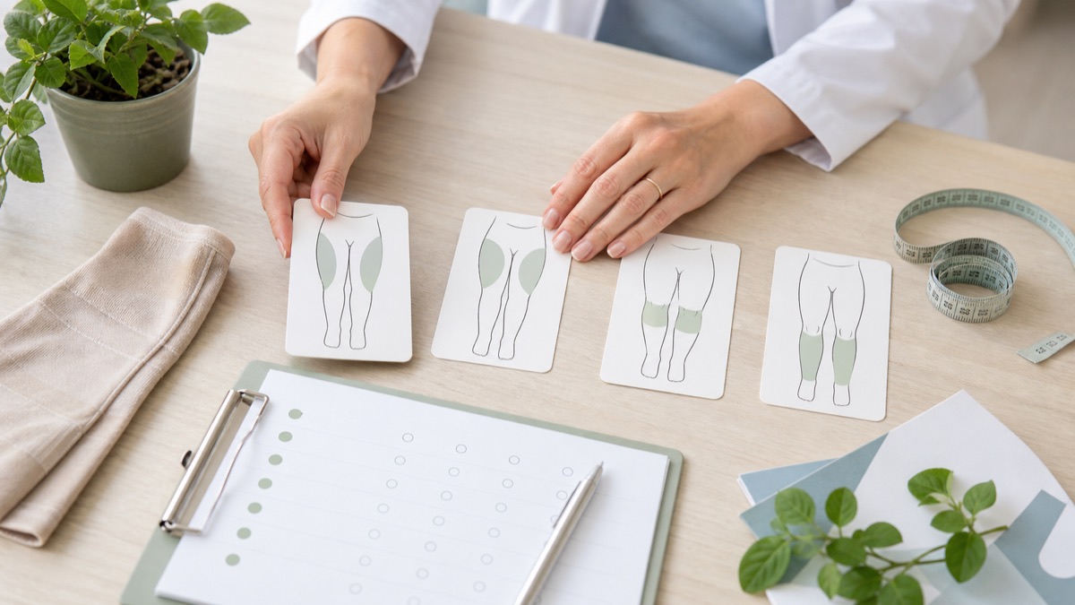 Schematische Einordnung typischer Verteilungsmuster bei Beinbeschwerden