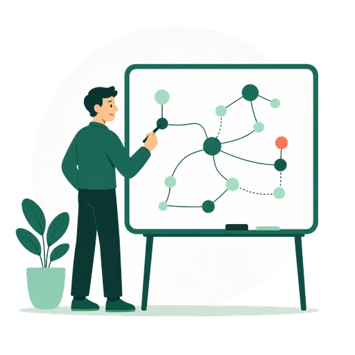 Illustration Typ INTJ im Arbeitskontext